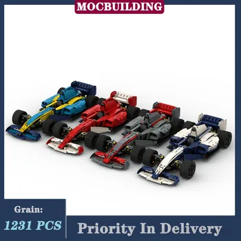 MOC City Red Racing Модель автомобиля F1 Строительный блок в сборе Спортивный автомобиль Серия детских коллекционных игрушек в подарок