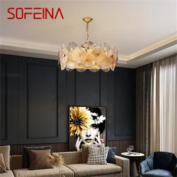 Люстра SOFEINA Золотая подвесная лампа в стиле постмодерн Домашний круглый светильник для гостиной-столовой
