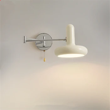 Nordic Rocker LED Cream Wind Настенный светильник, прикроватная лампа для спальни, лампа для детской комнаты, Выдвижной настенный светильник для гостиной