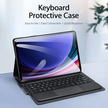Чехол для беспроводной клавиатуры Samsung Galaxy Tab S9 11 дюймов, высококачественный чехол для планшета Bluetooth Smart, ABS, искусственная кожа, TPU