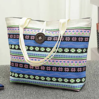Бесплатная сумка для покупок, высококачественная женская парусиновая сумка для девочек, большая полосатая летняя сумка-тоут, пляжная сумка в цветную полоску