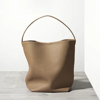 Модная женская повседневная сумка на одно плечо из натуральной кожи большой вместимости, высококачественная сумка-тоут из мягкой воловьей кожи