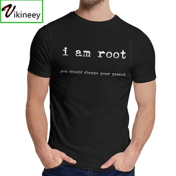 Футболка с круглым вырезом I Am Root Ubuntu ComMand Line Linux Unix для взлома, Популярная футболка унисекс из натурального хлопка La Camiseta, горячая распродажа