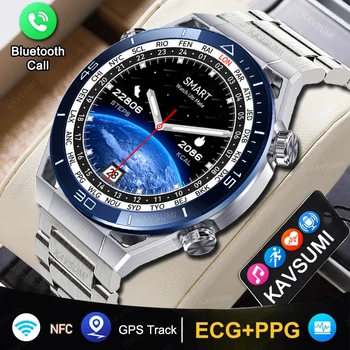 Смарт-часы Мужские 1,5-Дюймовый HD Большой Дисплей Hi-Fi Голосовой Вызов GPS NFC Часы Компас IP68 Водонепроницаемый ЭКГ Смарт-Часы Для Мужчин
