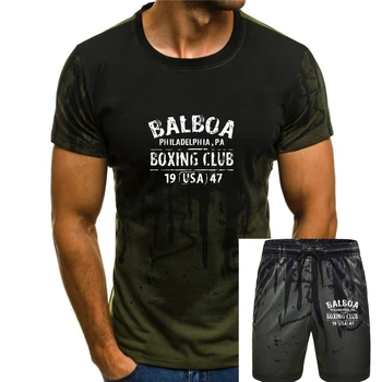Футболка Rocky Balboa Boxing Club Philadelphia PA, Мужские Летние Хлопковые Топы С Коротким Рукавом, Футболка, Повседневные Футболки