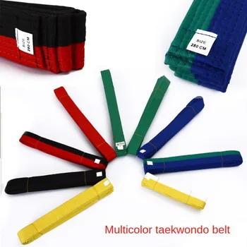 Хлопковый пояс для тхэквондо 2,2 /2,8 М Однотонные рейтинговые пояса Черный / Красный / Зеленый /Желтый Разноцветный