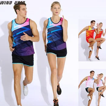 Жилет для бега с шортами Спортивный костюм Мужчины Женщины Марафонский жилет Облегающие колготки Студенческая форма для спринтеров