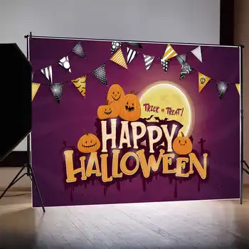 ЛУНА.QG Background Happy Halloween Jack O Lantern Decor Баннер для вечеринки 