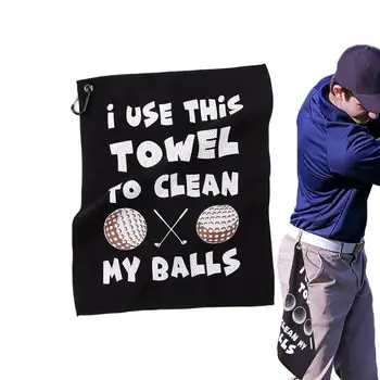 Полотенца для гольфа Для мужчин, Вафельное полотенце для гольфа С карабином, черные Тряпки для чистки гольфа, Абсорбирующие и портативные Аксессуары для гольфа Для