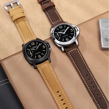 Ремешок из натуральной кожи для Panerai watch band 26 мм 24 мм 22 мм 20 мм ремешок для Samsung Galaxy Watch 6/5/4/3 Браслет ремешки для часов