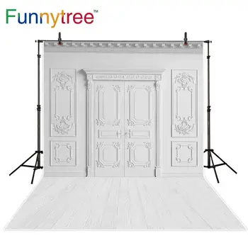 Фон для фотосъемки Funnytree белая стена дверной замок деревянный виниловый фон для пола свадебная фотосессия фотофон студия photozone