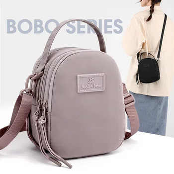 Женская сумка-мессенджер, повседневная Маленькая холщовая сумка через плечо, студенческая мини-квадратная сумка на молнии, модная Дизайнерская роскошная сумка через плечо