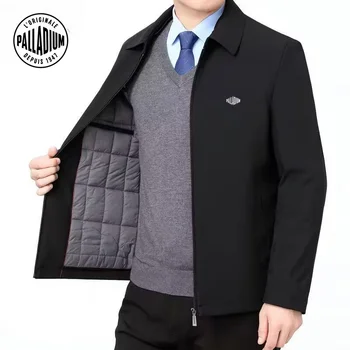 Осенне-зимний мужской пиджак PALLADIUM, повседневная куртка с деловым принтом, хлопковый теплый топ с лацканами