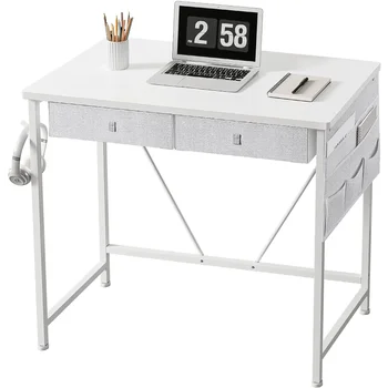 Ｍａｉｈａｉｌ Маленький письменный стол с выдвижными ящиками, 31,5-дюймовый маленький компьютерный стол с выдвижными ящиками, Письменный стол с выдвижными ящиками для небольших помещений, компактный