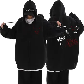 Рэпер City Morgue Графическая толстовка на молнии Для мужчин и женщин в стиле хип-хоп, толстовки Оверсайз, мужская готическая куртка на молнии, Винтажная уличная одежда