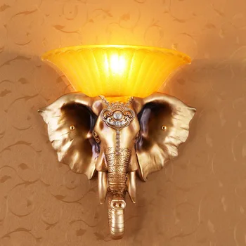 Настенный светильник в виде слона, лестница, крыльцо, гостиная, бар, спальня, креативный светодиодный светильник в виде животного, инженерный настенный светильник Europeanhotel