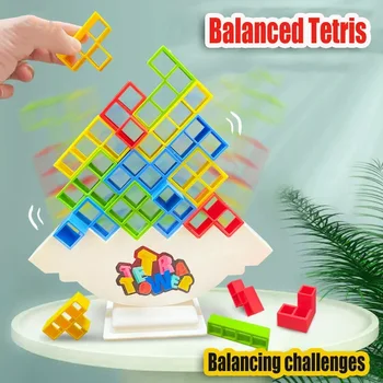 Balance Block Tower Kid Stack Attack Настольная игра-головоломка для сборки кирпичей, развивающая игрушка для детей и взрослых
