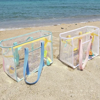 Портативная прозрачная пляжная сумка из желе на одно плечо, водонепроницаемая сумка для фитнеса и плавания из ПВХ Mother Wash
