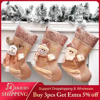 Рождественские чулки с блестками, удобные безопасные Рождественские чулки с конфетами, подвеска в виде носка, высокое качество, Безвредность для окружающей среды