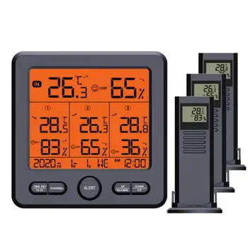 Беспроводная Метеостанция Термометр TS-6210 Цифровой Датчик Температуры Гигрометр С Дистанционными Датчиками На Батарейках