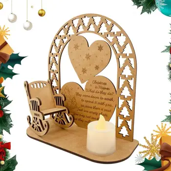 Рождественский стул-свеча на небесах, украшение для празднования Рождества со свечой и креслом-качалкой, Чайный светильник с подсвечником для крыльца