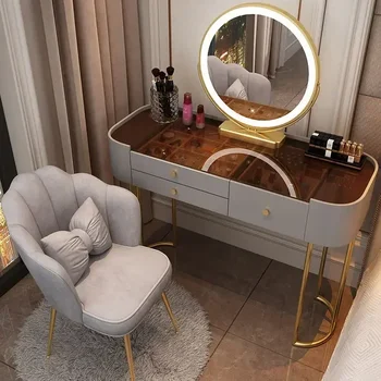 Домашний туалетный столик с зеркалом, Современный Минималистичный Многофункциональный шкаф для хранения, Стол для макияжа, Бытовая мебель