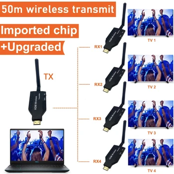 5,8 ГГц 50 м Беспроводной HDMI удлинитель видеопередатчик приемник с разделителем экрана от 1 до 4 для PS4 DVD камера ПК ТВ монитор