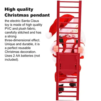 Кукла Санта Клауса, взбирающаяся по лестнице, бусы с парашютом, Электрические музыкальные Рождественские украшения, детские развивающие игрушки, подарки, Гигантская пена