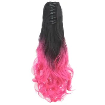 Вьющиеся хвостики-коготки Розовые светлые Синтетические волосы на заколке для наращивания волос Шиньон для волос 