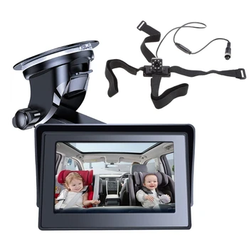 Детская Автомобильная Зеркальная Камера с высоким Дисплеем 4,3 дюйма Ночного видения, Вращающаяся на 360 Градусов Приборная панель для Заднего сиденья автомобиля
