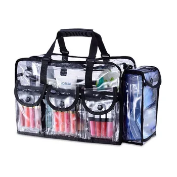 Прозрачная водонепроницаемая косметичка из ПВХ с 4 внешними карманами, вместительный Дорожный органайзер для макияжа, сумка для хранения, Прозрачная сумочка