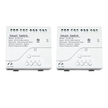 BAAY 2X 4CH Zigbee Smart Light Switch Модуль Переменного тока 85-250 В RF433 Приемные Реле 10A Работают С Alexa Assistant, Tuya Smart Life