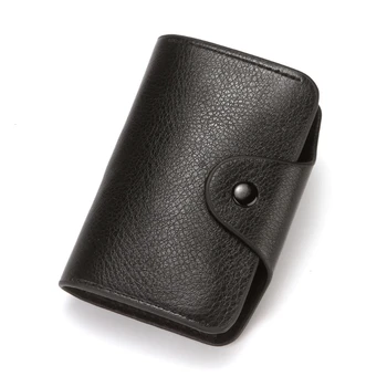 Короткий кошелек-портмоне для женщин, многофункциональная кожаная карточка большой емкости