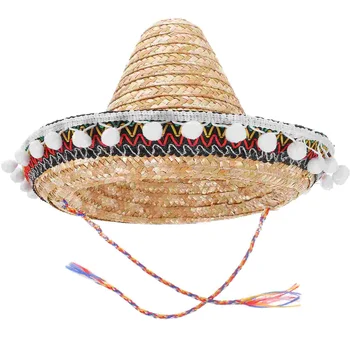 Мексиканское Сомбреро, Праздничная шляпа, Модные Шляпы для взрослых, Мужская Гавайская одежда из соломы