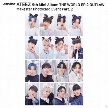 8 шт./компл. Открыток Kpop Idol ATEEZ Lomo THE WORLD EP.2 OUTLAW Makestar Photocards Фотокарточки для коллекции фанатов