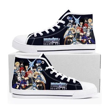 Кроссовки Fairy Tail с высоким берцем, мужские Женские кроссовки для подростков, высококачественные парусиновые кроссовки из японских комиксов, Манга, Пара обуви на заказ