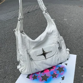HAEX Винтажные женские сумки-тоут Модные однотонные мягкие рюкзаки из искусственной кожи с несколькими карманами в корейском стиле большой емкости для поездок на работу Bolso Mujer