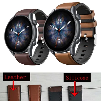 Кожаный браслет Для Amazfit GTR 3 GTR3 Pro Ремешок Для часов Ремешки Для Xiaomi Huami Pace/GTR 47 мм/GTR 2 2E Смарт-часы Ремешок На запястье