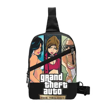 Приключенческая игра GTA Grand Theft Auto Слинг Нагрудная сумка на заказ Рюкзак через плечо для мужчин Дорожный походный рюкзак