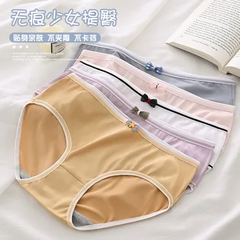 Новое модное женское нижнее белье студенток Корейской версии сексуальных милых брюк размера плюс с удобной талией для девочек
