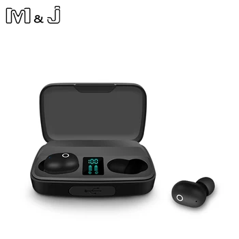 Bluetooth-наушники M & J TWS с сенсорным управлением по отпечаткам пальцев, беспроводные стереонаушники HD, игровая гарнитура с шумоподавлением, светодиодный дисплей питания