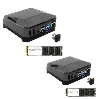 ГОРЯЧЕЕ Предложение-Для Raspberry Pi 4 Argon M.2 Алюминиевый Корпус SATA SSD К USB 3.0 Адаптер Встроенный Вентилятор Охлаждения SSD-Карты