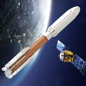 MOC Ultimate Atlas V Saturn Scale Космическая ракета Кирпичная Пусковая установка Mars Explore Vehicle Universe Аэрокосмический Строительный блок Игрушки в подарок