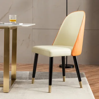 119 Современный простой обеденный стул домашний скандинавский легкий роскошный стул со спинкой Итальянский гостиничный ресторан креативное кожаное кресло стол sto