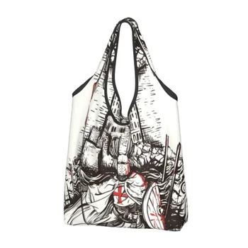 Женская сумка для покупок Knights Templar, портативная сумка для покупок большой емкости, сумки для покупок Crusader