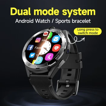 Fuche 6 ГБ 128 ГБ Смарт-часы 4G Полная сеть Двойной процессор 8 Core Android 11 Smartwatch 900 мАч 2 Камеры Sim-карта GPS WiFi Частота сердечных сокращений