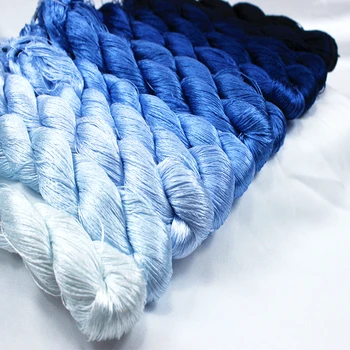 1шт/400 м шелковая нить для вышивания ручная вышивка крестиком 100% шелковая нить синяя серия 12 чистых цветов