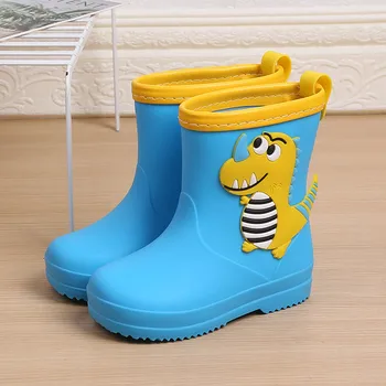 Водонепроницаемая обувь для маленьких мальчиков и девочек, непромокаемые непромокаемые ботинки, детская нескользящая высококачественная обувь Four Seasons из ПВХ, детские непромокаемые ботинки