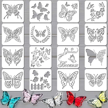 16 ШТ Пружина для трафарета для рисования бабочек Трафареты для рисования своими руками Шаблоны Челнока