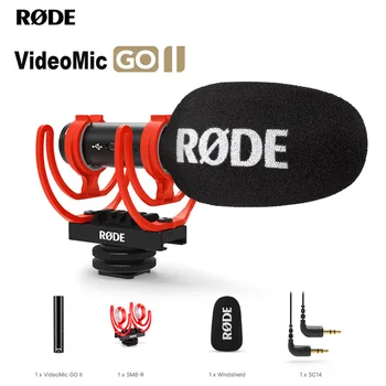 Rode VideoMic GO II Профессиональный Студийный Микрофон Видео Микрофон для ПК Телефона DSLR Камеры Потоковое Аудио Видео Портативный Микрофон